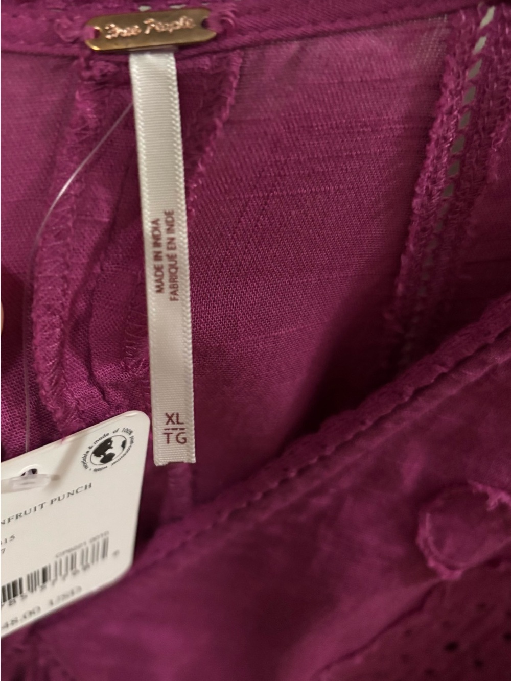 Free People Magenta Embroidered V-Neck Mini Dress - Picture 10 of 16
